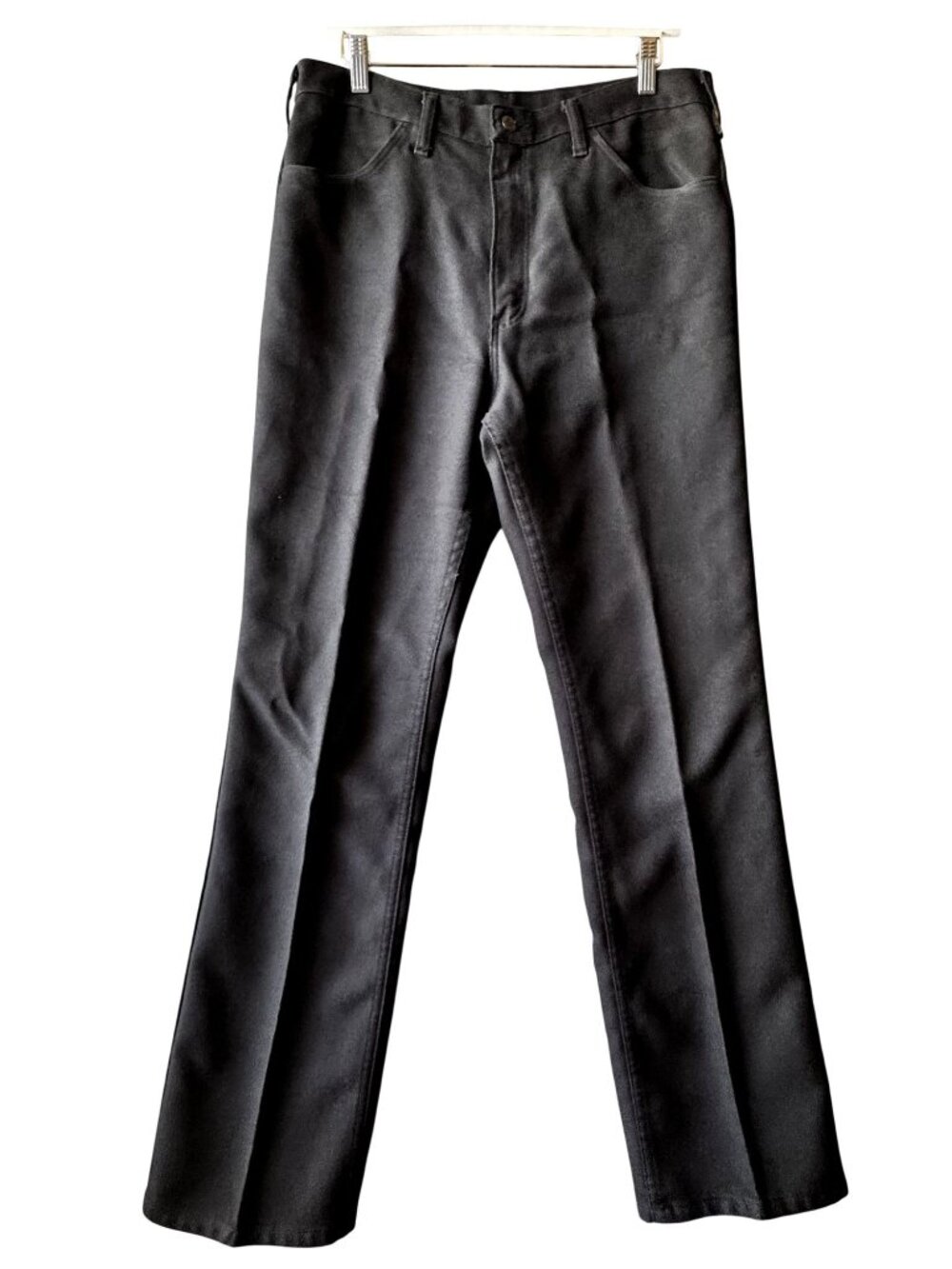 Vintage 80s Wrangler Wrancher Dress Jeans 35x34 Black Polyester Western 82BK